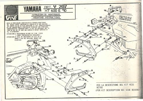 GIVI Kit attacchi Wingrack specifici per Yamaha Xt 600 ('90)