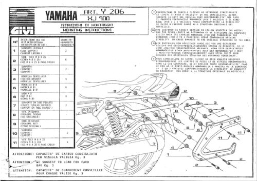 GIVI Kit attacchi Wingrack specifici per Yamaha XJ 900