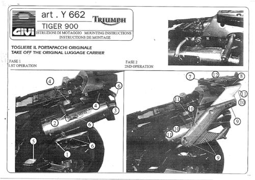 GIVI Kit attacchi Wingrack specifici per Triumph Tiger 900 ('92)