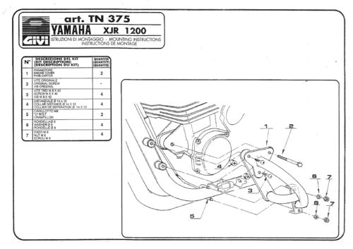 GIVI Protezioni motore tubolari per Yamaha XJR 1200