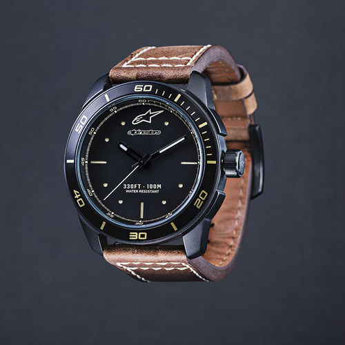 Alpinestars orologio Tech Watch 3h Cinturino Pelle Marrone