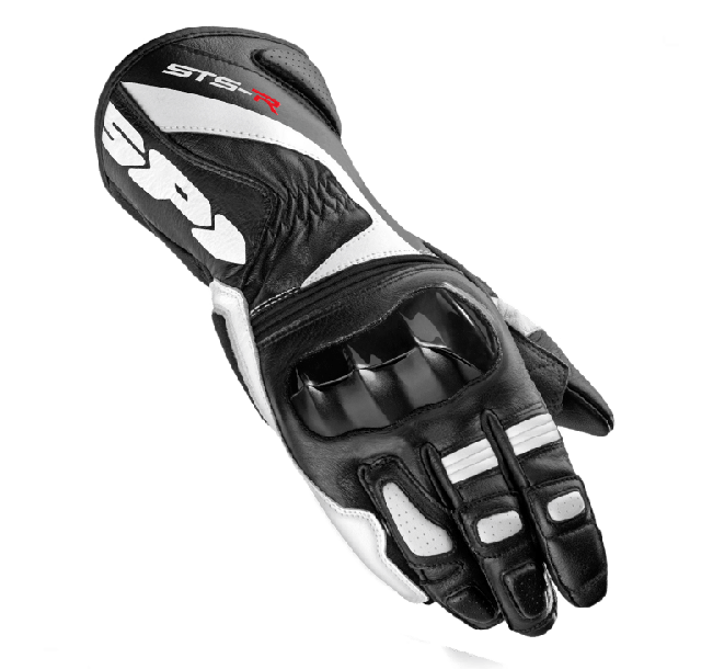 GUANTO IN PELLE NERO/ BIANCO MOTO SPORT TOURING RACING STS-S A163 SPIDI SIZE XL 