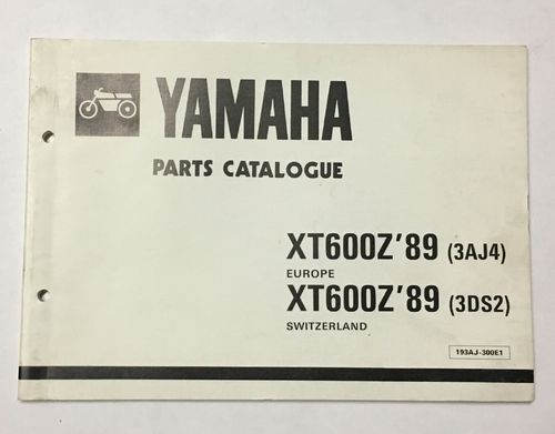 Yamaha catalogo ricambi XT600Z '89 (3AJ4) Europa  XT600Z '89 (3DS2) Svizzera