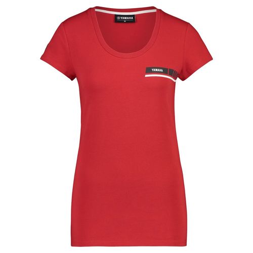 Yamaha T-shirt REVS donna Stripe rossa