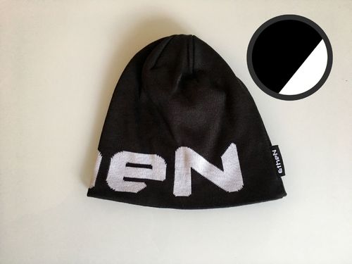Ethen berretta invernale nero con logo bianco