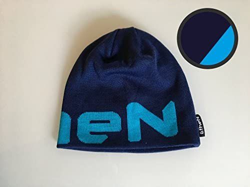 Ethen berretta invernale blu con logo azzurro